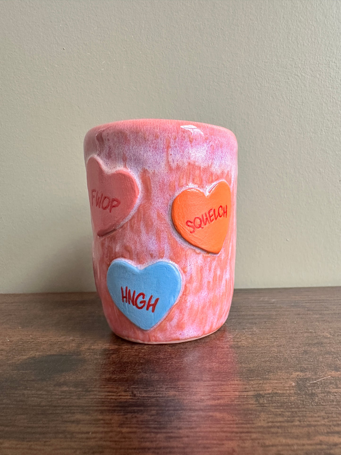 Candy heart SFX small sgrafitto cup
