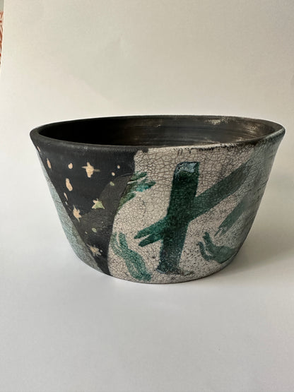 Raku Moon Phase Planter